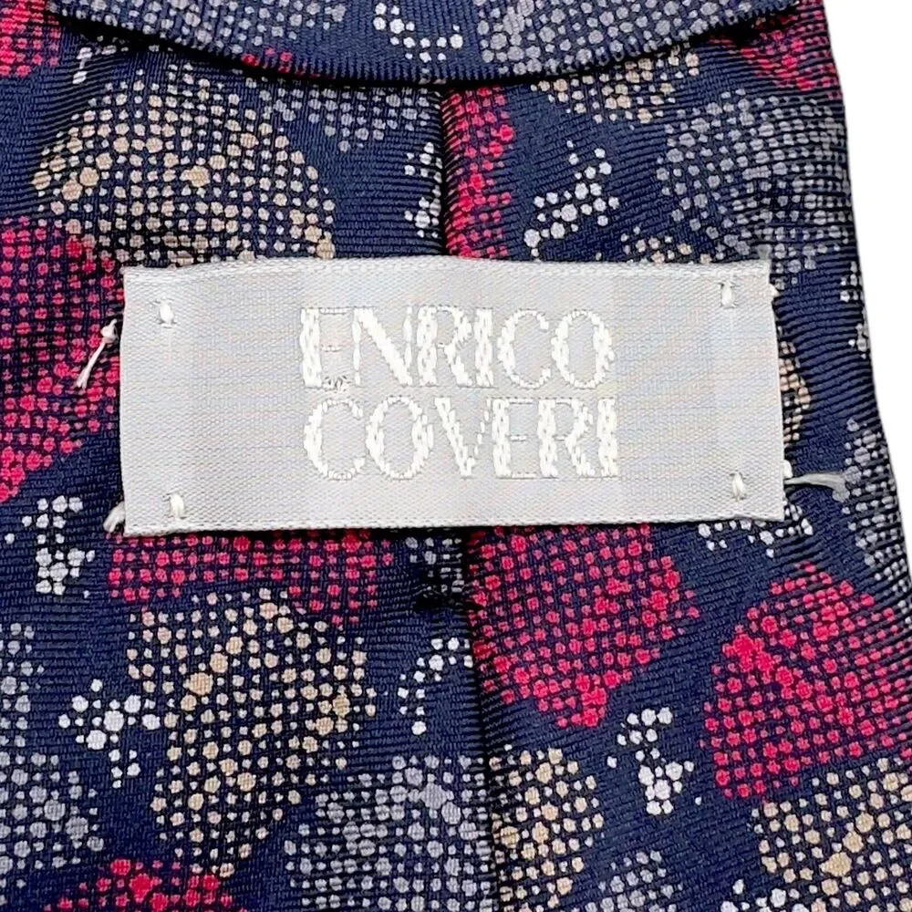 Enrico Coveri Mens Vintage Silk Dress Tie Made in Italy Abstract Floral 59